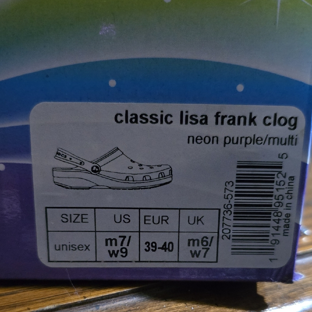 Lisa Frank Neon Purple Clogs